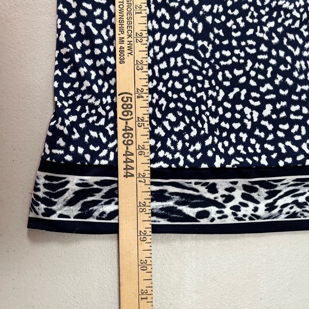 MICHAEL KORS  Size OX Border True Navy Leopard Print Stretch Jersey Dress - Picture 15 of 16